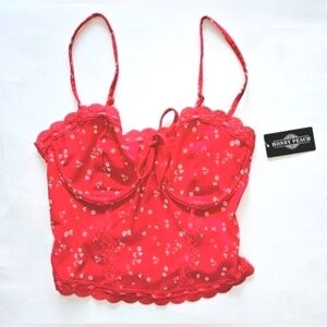 Floral And Lace Corset Top